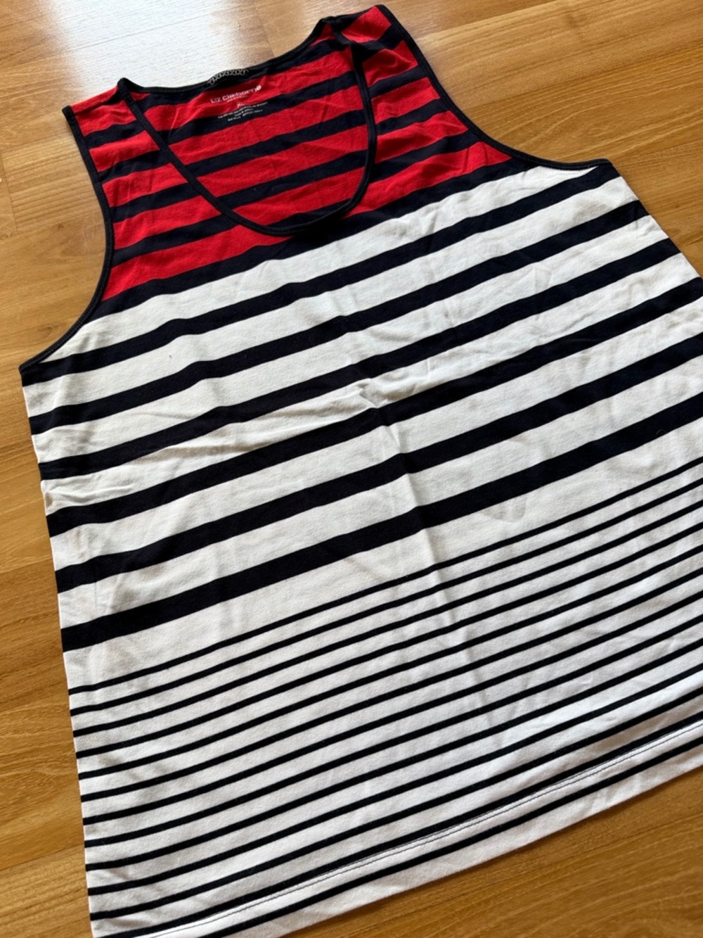 Liz Claiborne Weekend women’s red white and blue tank top size XL super soft
